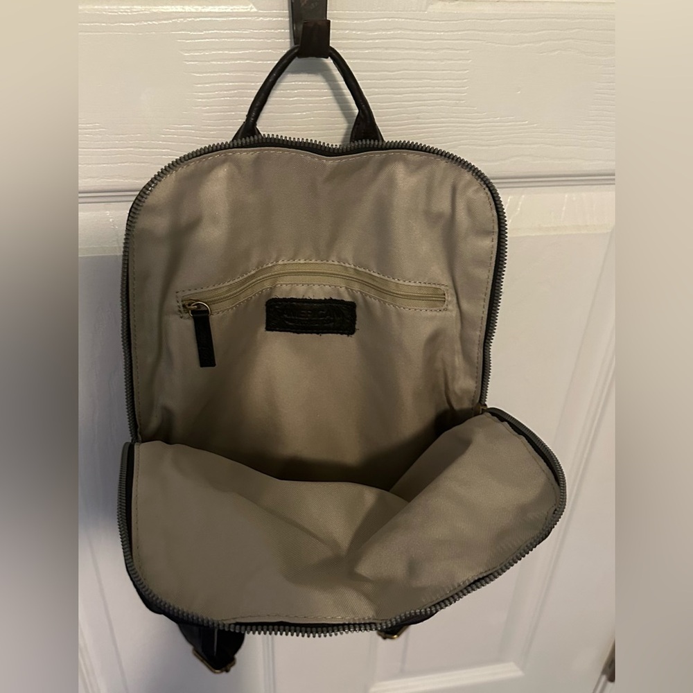Black Embossed Leather Backpack - Picture 8 of 9